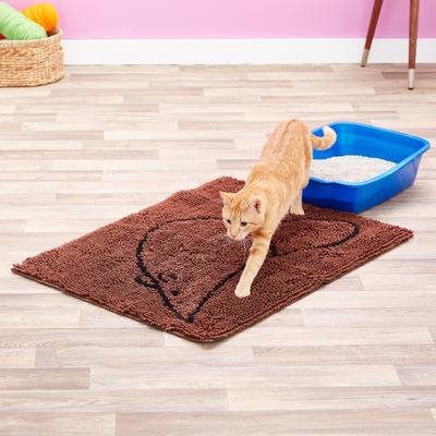 Show full view: Dog Gone Smart Super Absorbent Non-Slip Microfiber Cat Litter Mat, Brown slide 4 of 6