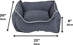 Dog Gone Smart Chenille Lounger Dog Bed, Blue, Small slide 2 of 3