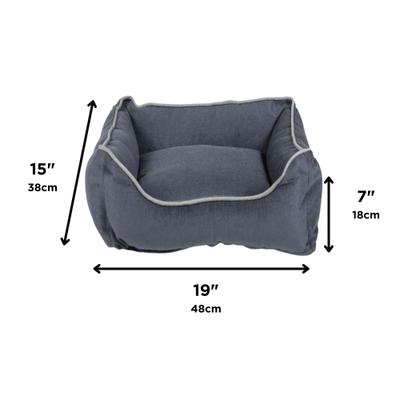 Show full view: Dog Gone Smart Chenille Lounger Dog Bed, Blue, X-Small slide 4 of 4