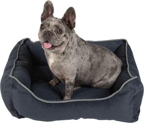 Show full view: Dog Gone Smart Chenille Lounger Dog Bed, Blue, X-Small slide 3 of 4