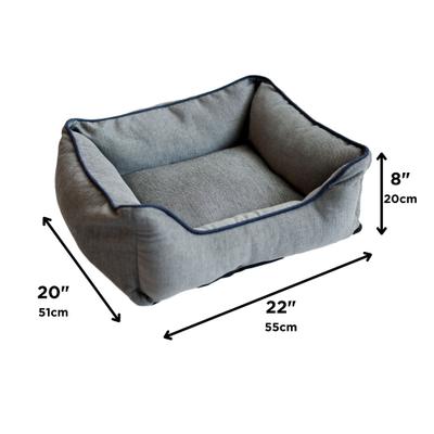Show full view: Dog Gone Smart Chenille Lounger Dog Bed, Grey, Small slide 2 of 2