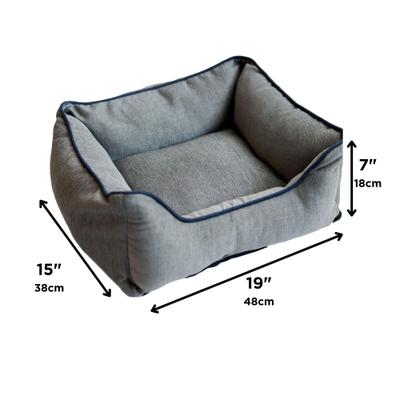 Show full view: Dog Gone Smart Chenille Lounger Dog Bed, Grey, X-Small slide 2 of 2