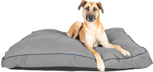 Show full view: Dog Gone Smart Chenille Rectangle Dog Bed, Grey, Small slide 2 of 3