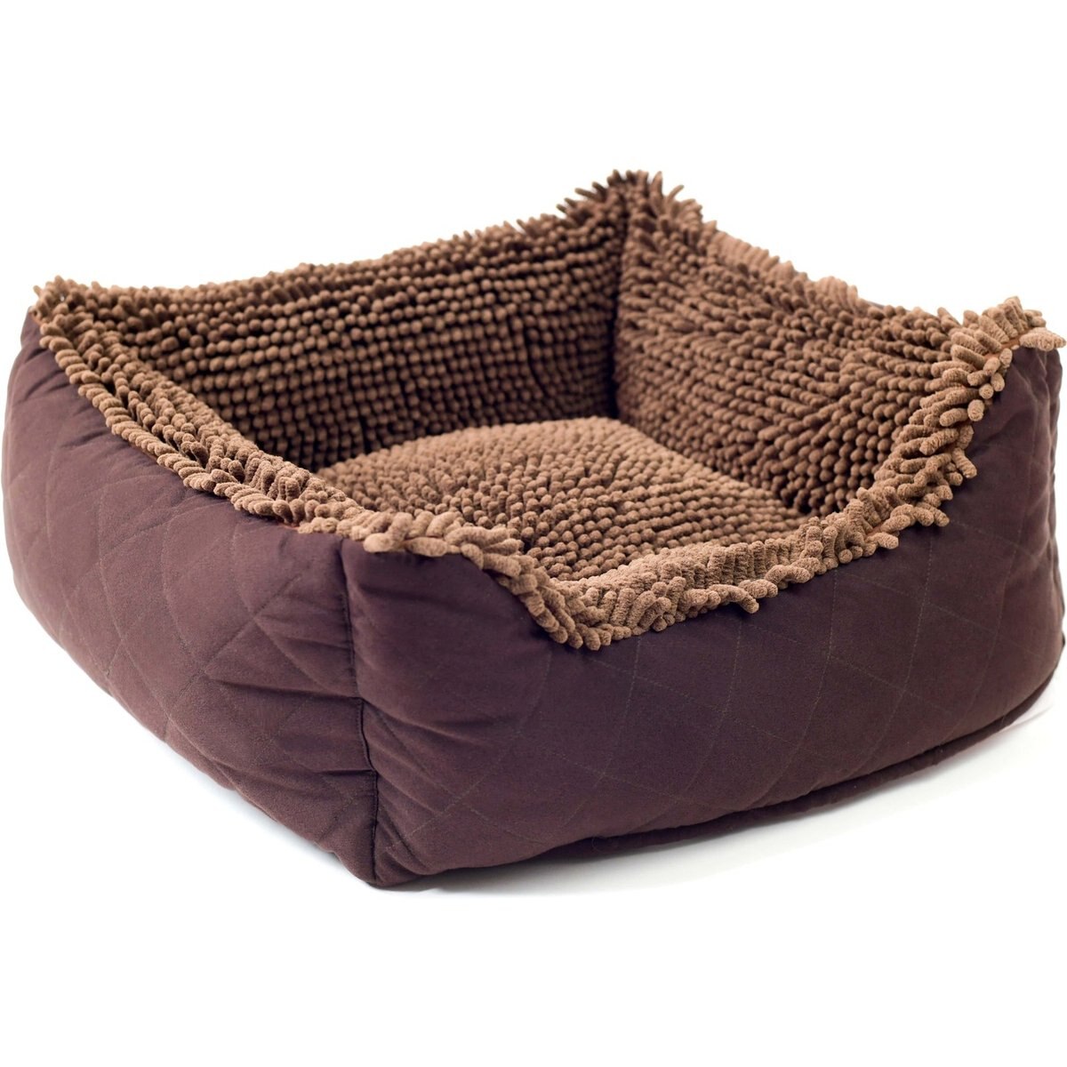 Dog Gone Smart Dirty Dog Lounger Bolster Dog & Cat Bed, Small, Brown