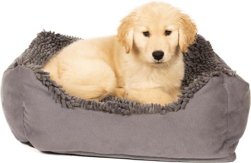 Show full view: Dog Gone Smart Dirty Dog Lounger Bolster Dog & Cat Bed, Small, Grey slide 3 of 3