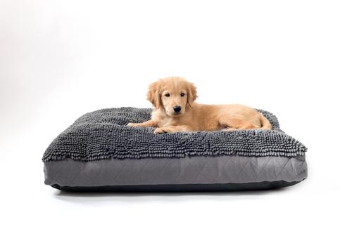Show full view: Dog Gone Smart Dirty Dog Rectangle Dog & Cat Bed with Removable Cover, Grey, Large slide 2 of 2