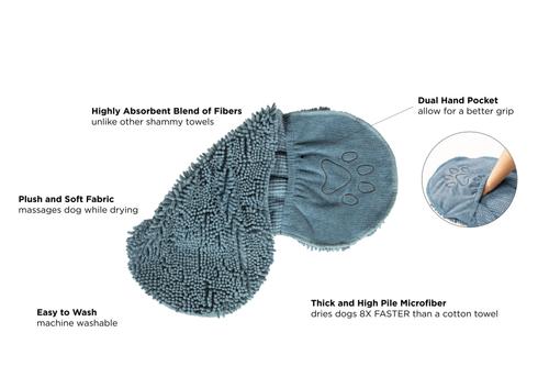 Show full view: Dog Gone Smart Dirty Dog Microfiber Shammy Towel, Pacific Blue, 31 x 13-in slide 3 of 9