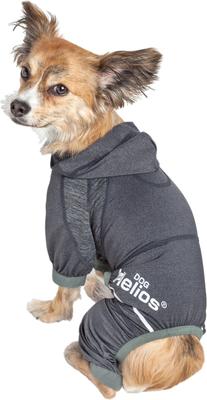 Show full view: Dog Helios Namastail Lightweight 4-Way Stretch Performance Yoga Dog & Cat Hoodie Tracksuit, Charcoal Black, Medium slide 3 of 7