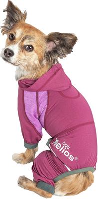 Show full view: Dog Helios Namastail Lightweight 4-Way Stretch Performance Yoga Dog & Cat Hoodie Tracksuit, Pink, Large slide 3 of 6