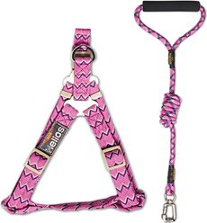 Dog Helios Surfside Adjustable Dog Harness & Leash, Pink, Medium: 24-in chest