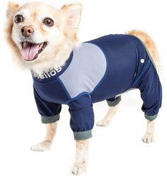 Dog Helios Tail Runner Lightweight 4-Way Stretch Performance Dog Tracksuit, Blue & Grey, Medium