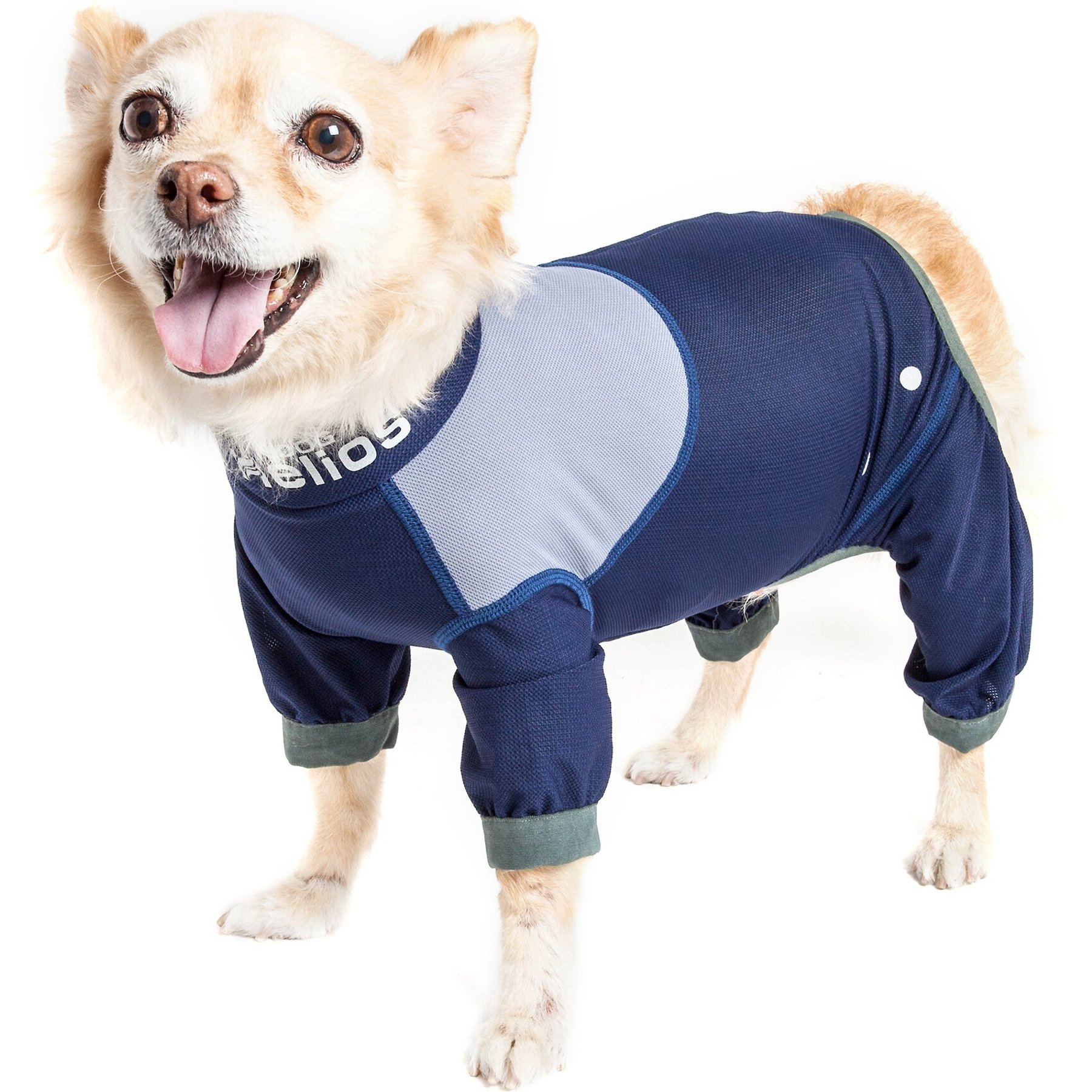Dog Helios Tail Runner Lightweight 4-Way Stretch Performance Dog Tracksuit, Blue & Grey, Small