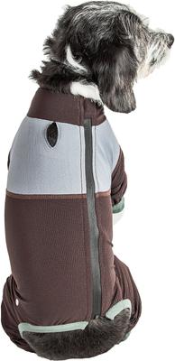 Show full view: Dog Helios Tail Runner Lightweight 4-Way Stretch Performance Dog Tracksuit, Brown & Grey, Medium slide 2 of 7