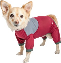 Dog Helios Tail Runner Lightweight 4-Way Stretch Performance Dog Tracksuit, Red & Grey, Large