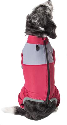 Show full view: Dog Helios Tail Runner Lightweight 4-Way Stretch Performance Dog Tracksuit, Red & Grey, Large slide 2 of 8