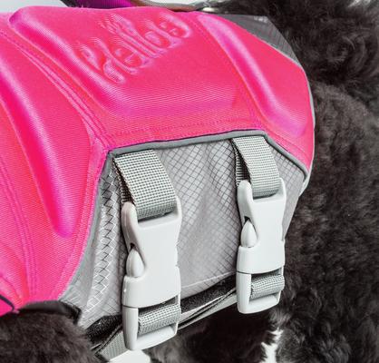 Show full view: Dog Helios Tidal Guard Reflective Dog Life Jacket, Pink, X-Large slide 3 of 4