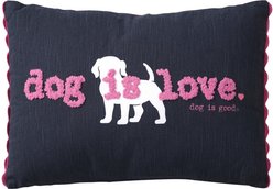 Dog is Good Dog is Love Lumbar Pillow, Black, 20 x 20-in
