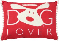 Dog is Good Dog Lover Lumbar Pillow, Red, 20 x 14-in