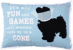 Dog is Good Fun & Games Lumbar Pillow, Blue, 20 x 14-in