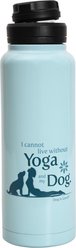 Dog is Good I Cannot Live Without Yoga & My Dog Vacuum Flask Thermos, Blue, 3.75 x 11.75-in