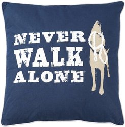 Dog is Good Never Walk Alone Pillow, Blue, 20 x 20-in