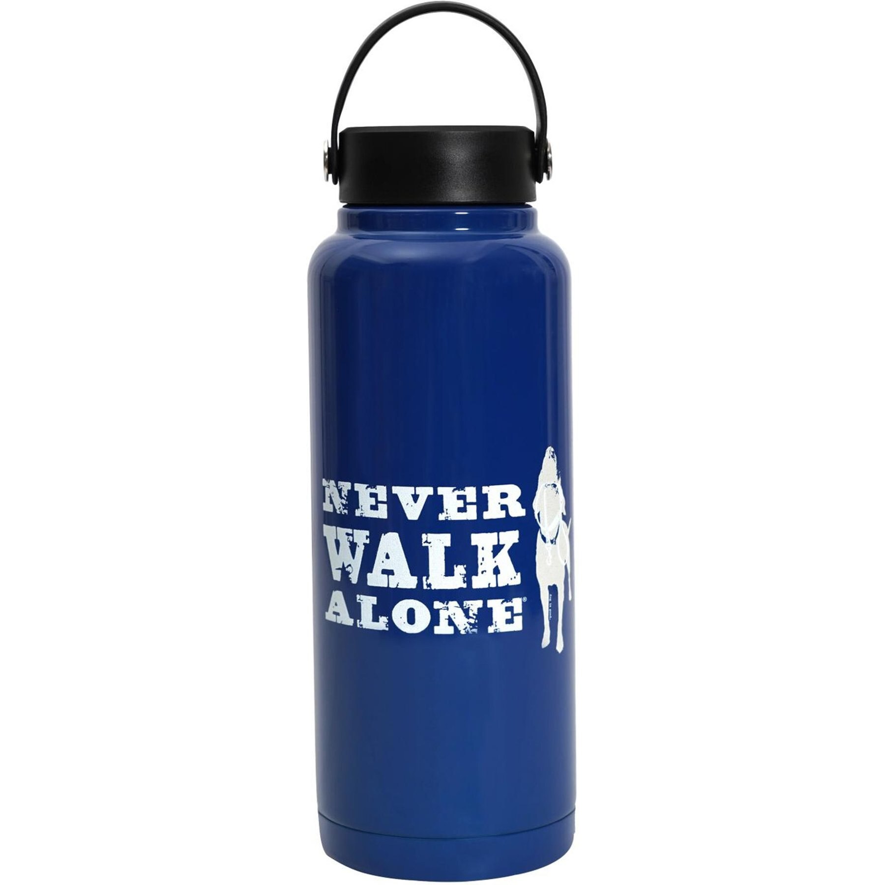 Dog is Good Never Walk Alone Vacuum Flask Thermos, Blue, 3.75 x 11.75-in