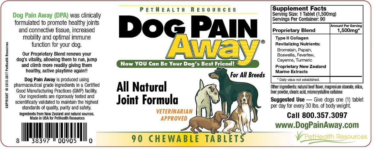 Pet Pain Away All Natural Chronic Pain Relief for Dogs & Cats, 2-oz tube