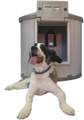 Show full view: Dog Palace CRB Insulated Heated Dog House, Grey/Taupe slide 4 of 9
