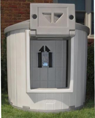 Show full view: Dog Palace CRB Insulated Heated Dog House, Grey/Taupe slide 5 of 9