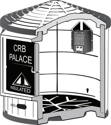 Show full view: Dog Palace CRB Insulated Heated Dog House, Grey/Taupe slide 8 of 9
