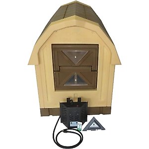 Dog Palace Insulated Heated Dog House, Brown/Tan