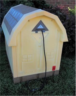 Show full view: Dog Palace Insulated Heated Dog House, Brown/Tan slide 3 of 7