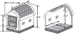 Dog Palace Insulated Heated Dog House, Grey/Taupe slide 2 of 9