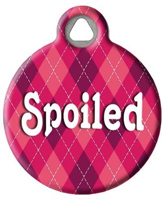 Show full view: Dog Tag Art Argyle Spoiled Personalized Dog & Cat ID Tag, Large slide 3 of 6