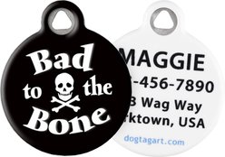Dog Tag Art Bad to the Bone Personalized Dog ID Tag, Small