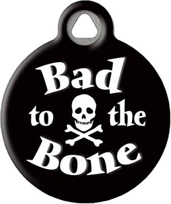 Show full view: Dog Tag Art Bad to the Bone Personalized Dog ID Tag, Small slide 2 of 5