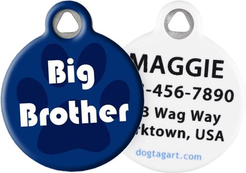 Show full view: Dog Tag Art Big Brother Personalized Dog & Cat ID Tag, Large slide 1 of 6