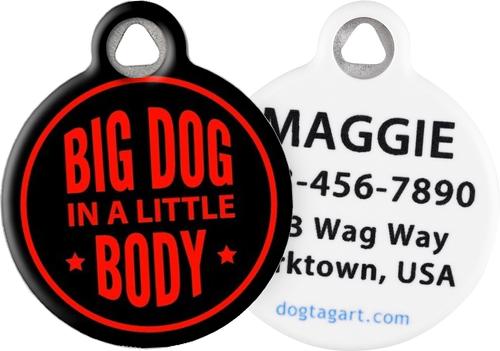 Show full view: Dog Tag Art Big Dog Little Body Personalized Dog ID Tag, Large slide 1 of 5