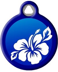 Dog Tag Art Blue Hibiscus Personalized Dog & Cat ID Tag, Large slide 2 of 5
