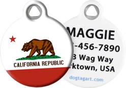Dog Tag Art California Flag Personalized Dog & Cat ID Tag, Large