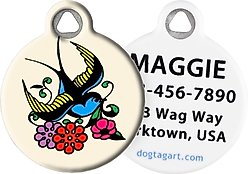 Dog Tag Art Classic Sparrow Tattoo Personalized Dog & Cat ID Tag, Large