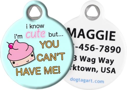 Show full view: Dog Tag Art Cute as a Cupcake Personalized Dog & Cat ID Tag, Large slide 1 of 6