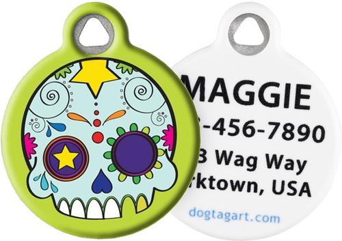 Show full view: Dog Tag Art Dia de los Muertos Personalized Dog & Cat ID Tag, Small slide 1 of 5