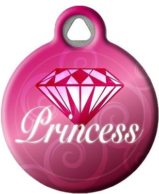 Show full view: Dog Tag Art Diamond Princess Personalized Dog & Cat ID Tag, Small slide 2 of 5