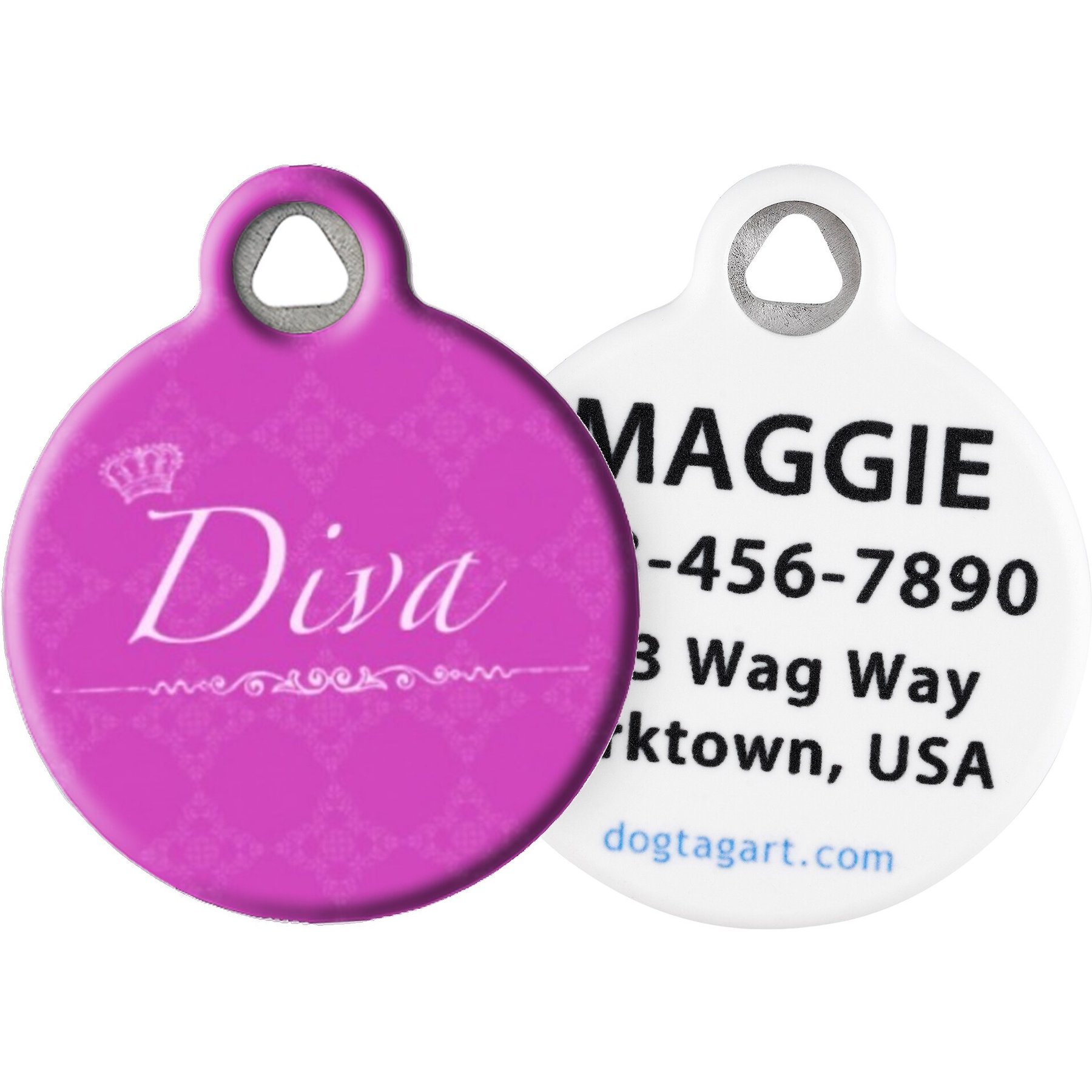 Dog Tag Art Diva Personalized Dog & Cat ID Tag, Large
