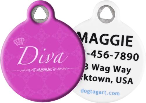 Show full view: Dog Tag Art Diva Personalized Dog & Cat ID Tag, Small slide 1 of 5