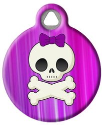 Dog Tag Art Girlie Skull Personalized Dog & Cat ID Tag, Large slide 2 of 5