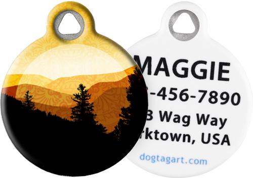 Show full view: Dog Tag Art Golden Mountains Personalized Dog & Cat ID Tag, Small slide 1 of 6