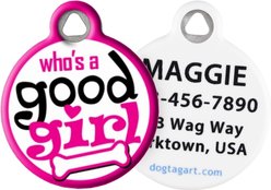 Dog Tag Art Good Girl Personalized Dog & Cat ID Tag, Small