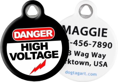 Show full view: Dog Tag Art High Voltage Personalized Dog & Cat ID Tag, Small slide 1 of 5